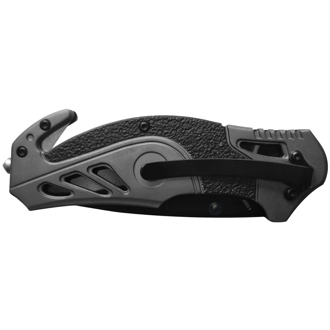 Smith & Wesson Grey Rescue Spring Assist Knife, Black Combo Blade - Image 2