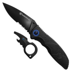Smith & Wesson Flipper Knife & Tool, Black Combo Blade