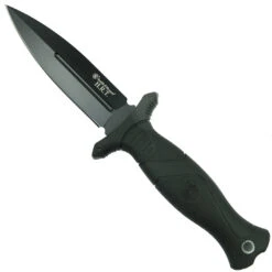 Smith & Wesson HRT Black Fixed Blade 4" Boot Knife, Black Blade