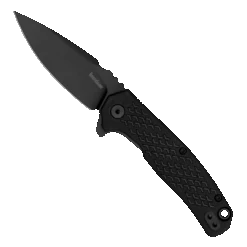 Kershaw Black Glass-Reinforced Nylon Conduit Assisted Flipper Knife, Black Oxide Spear Point Blade