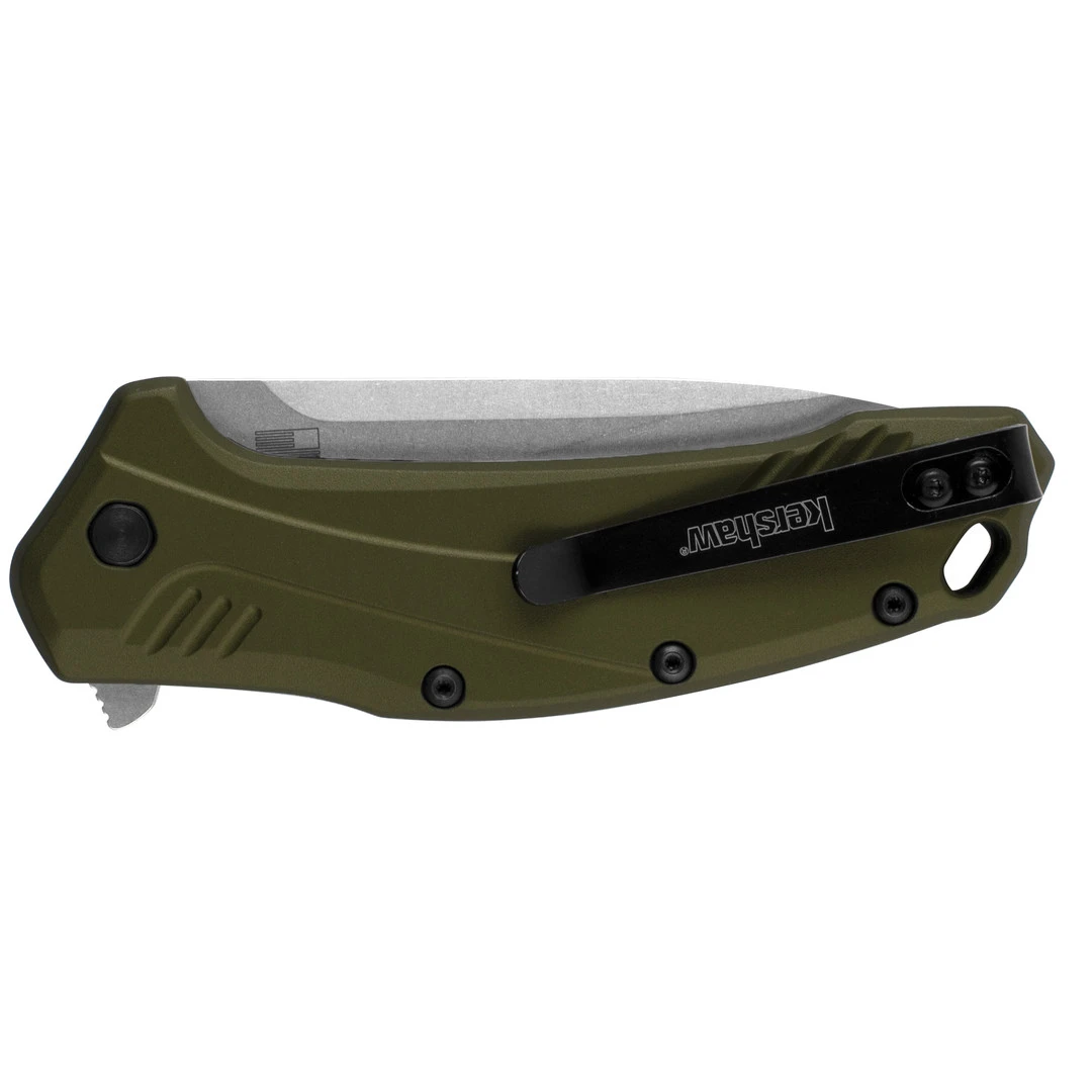 Kershaw Olive Link Spring Assist Knife, CPM-20CV Blade - Image 2