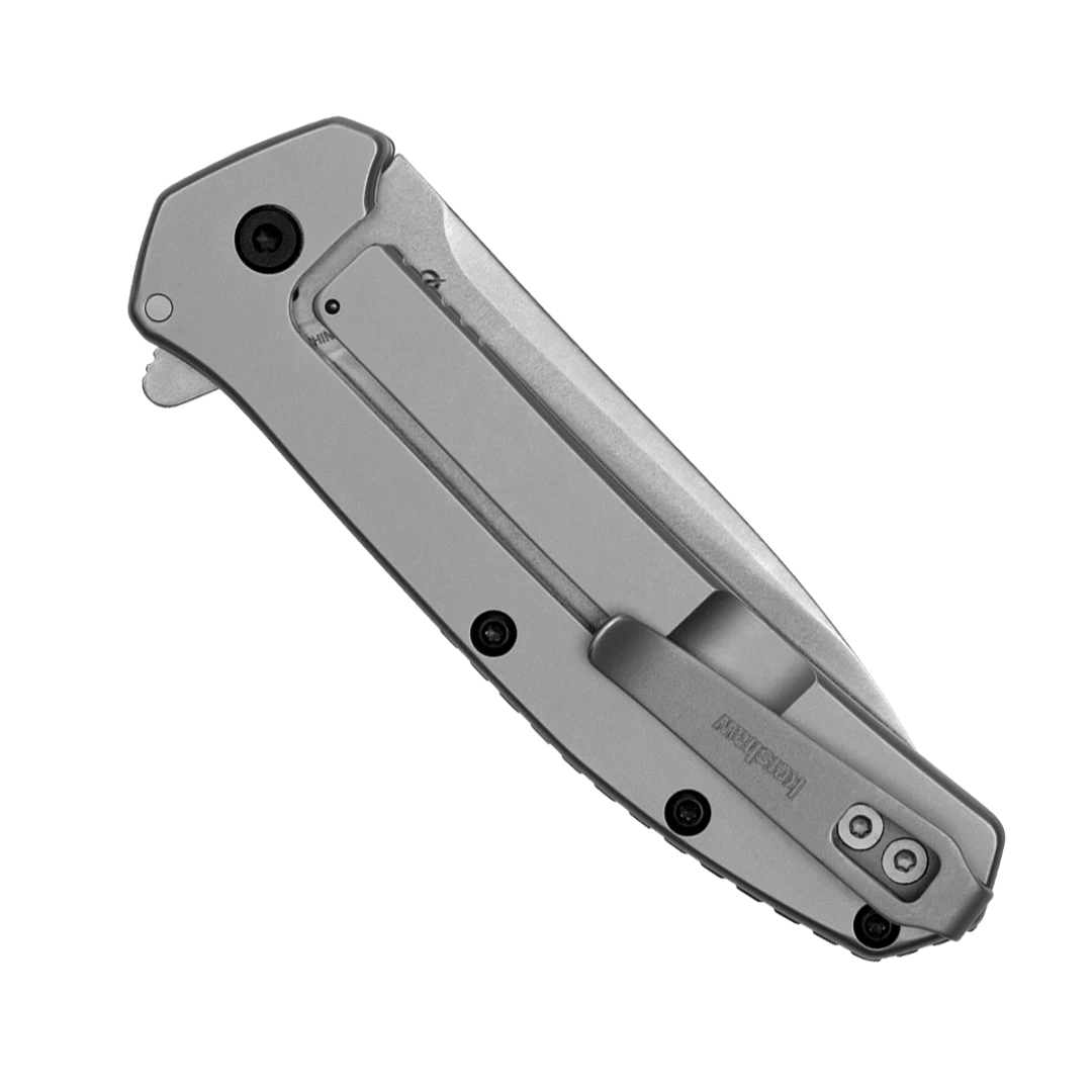 Kershaw Stainless Steel Outcome Assisted Flipper Knife, Stonewashed Drop Point Blade - Image 2