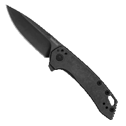 Kershaw BlackWashed Radar Assisted Flipper Knife, BlackWashed Drop Point Blade