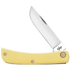 Case Sod Buster Jr. Yellow Synthetic Folder Knife, Satin Blade