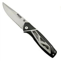 Bear Edge 61107 Black/Silver Sideliner Aluminum Flipper Knife, Bead Blast Blade