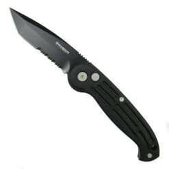 Boker Magnum Black SpeedMaster Auto Knife, Black Tanto Combo Blade