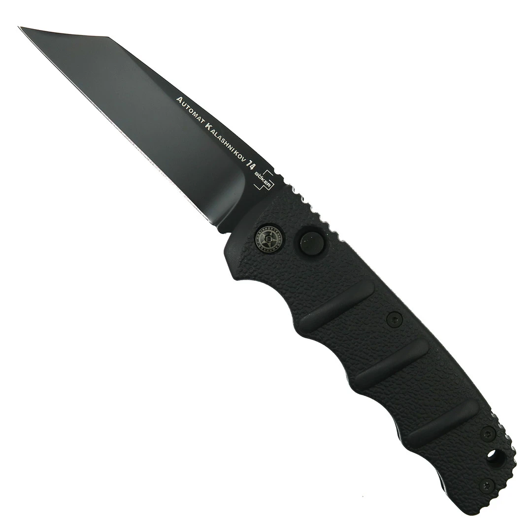 Boker Kalashnikov Wharncliffe Auto Knife, D2 Black Blade