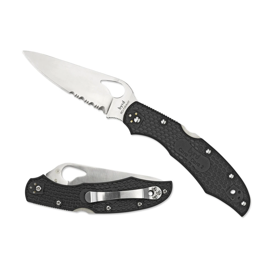 Byrd Cara Cara 2 Folder Knife, Satin Combo Blade - Image 2