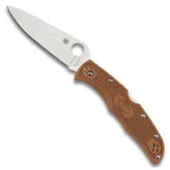 Spyderco Brown Endura 4 Folder Knife, VG-10 Satin Blade