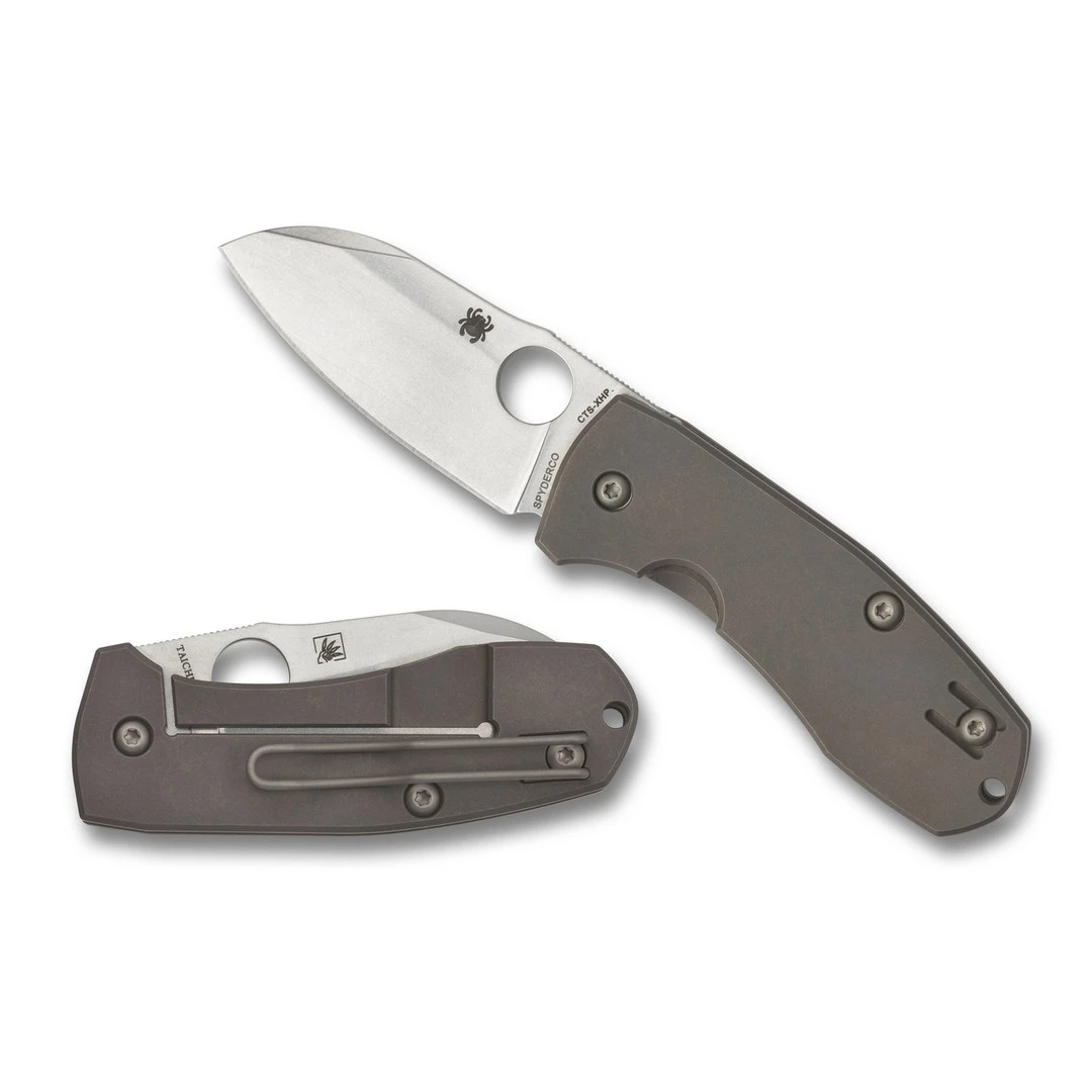 Spyderco Techno 2 Titanium Folder Knife, Stonewash Blade - Image 2