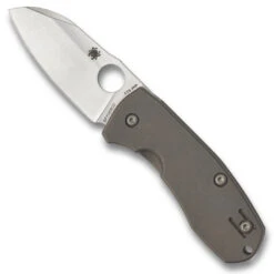Spyderco Techno 2 Titanium Folder Knife, Stonewash Blade