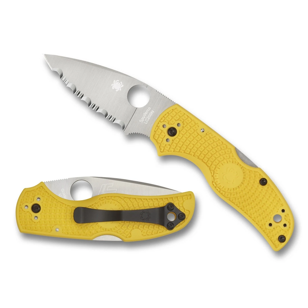 Spyderco Yellow Native 5 Salt Folder Knife, SpyderEdge Blade - Image 2