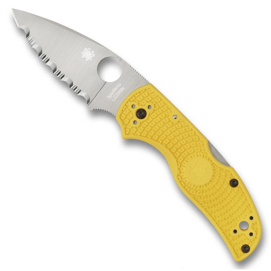 Spyderco Yellow Native 5 Salt Folder Knife, SpyderEdge Blade
