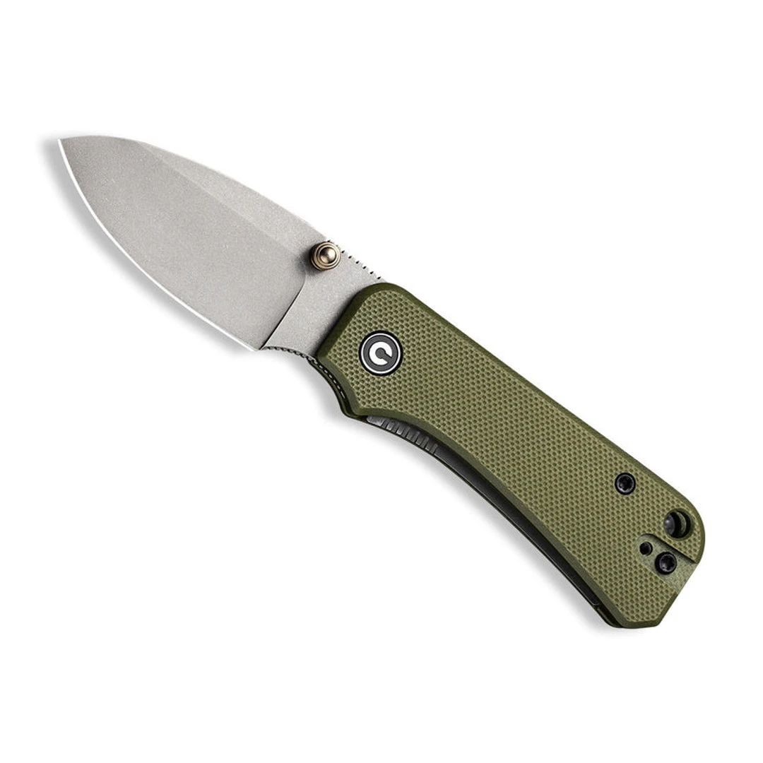 CIVIVI Green G10 Baby Banter Knife, Nitro V Gray Stonewash Blade