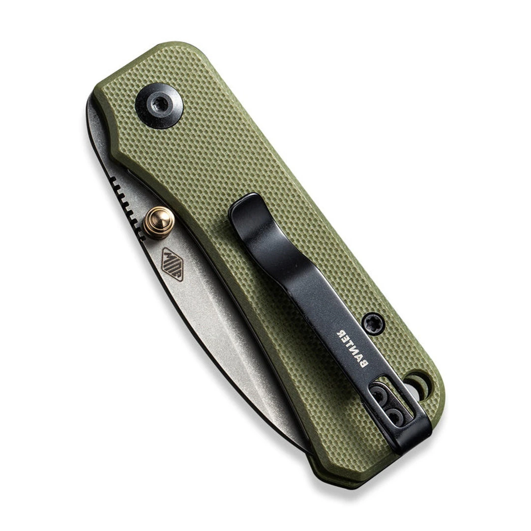 CIVIVI Green G10 Baby Banter Knife, Nitro V Gray Stonewash Blade - Image 2