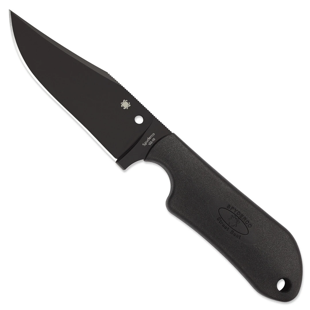 Spyderco Street Beat Knife, VG-10, Black Fixed Blade, FRN Handle