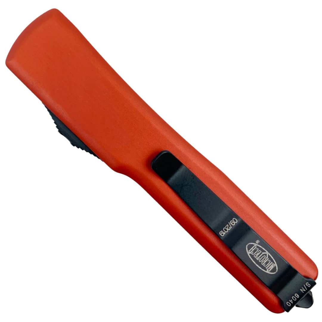 Microtech Orange UTX-70 Dagger OTF Auto Knife, Black Blade - Image 2
