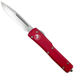 Microtech Red UTX-70 OTF Auto Knife, Satin Blade
