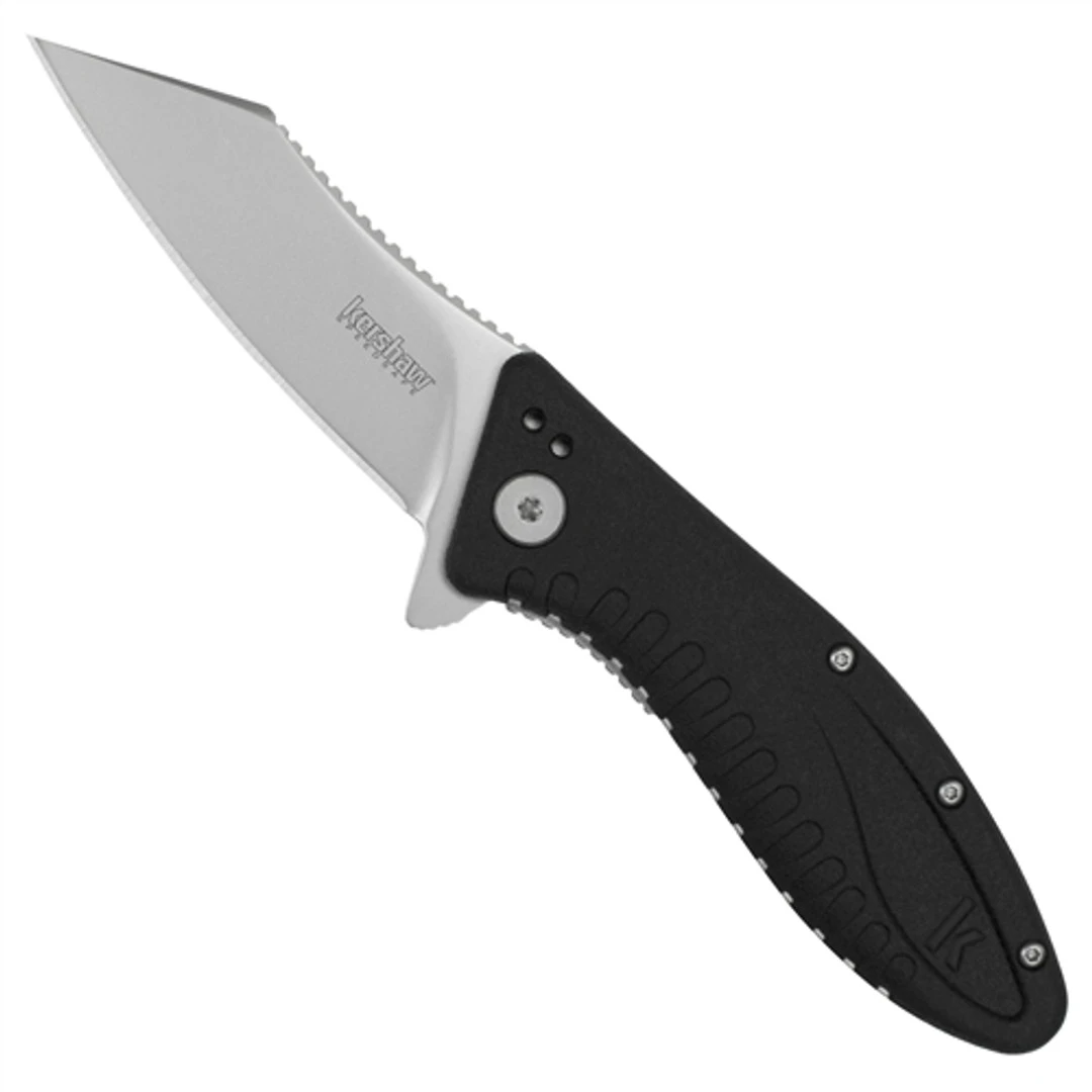 Kershaw Grinder Assist Flipper Knife, Bead Blasted, 3.25" Blade