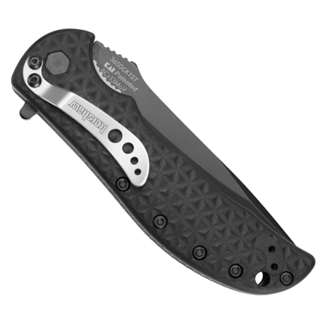 Kershaw Volt II 3650CKTST Spring Assisted Knife, Black Drop Point Combo Blade - Image 2