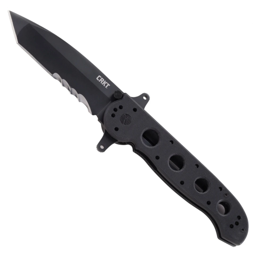 CRKT M16-14SFG Large Special Forces G-10 Tanto Flipper Knife, Black Combo Blade