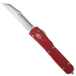 Microtech Red Signature Series Warhound Ultratech OTF, Stonewash Blade