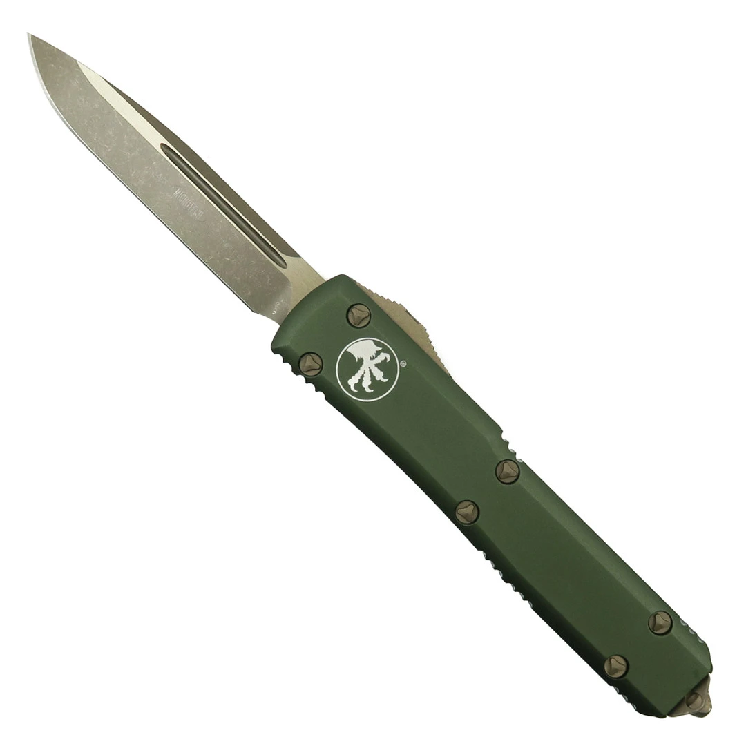 Microtech OD Green Ultratech OTF Auto Knife, Bronze Apocalyptic Blade