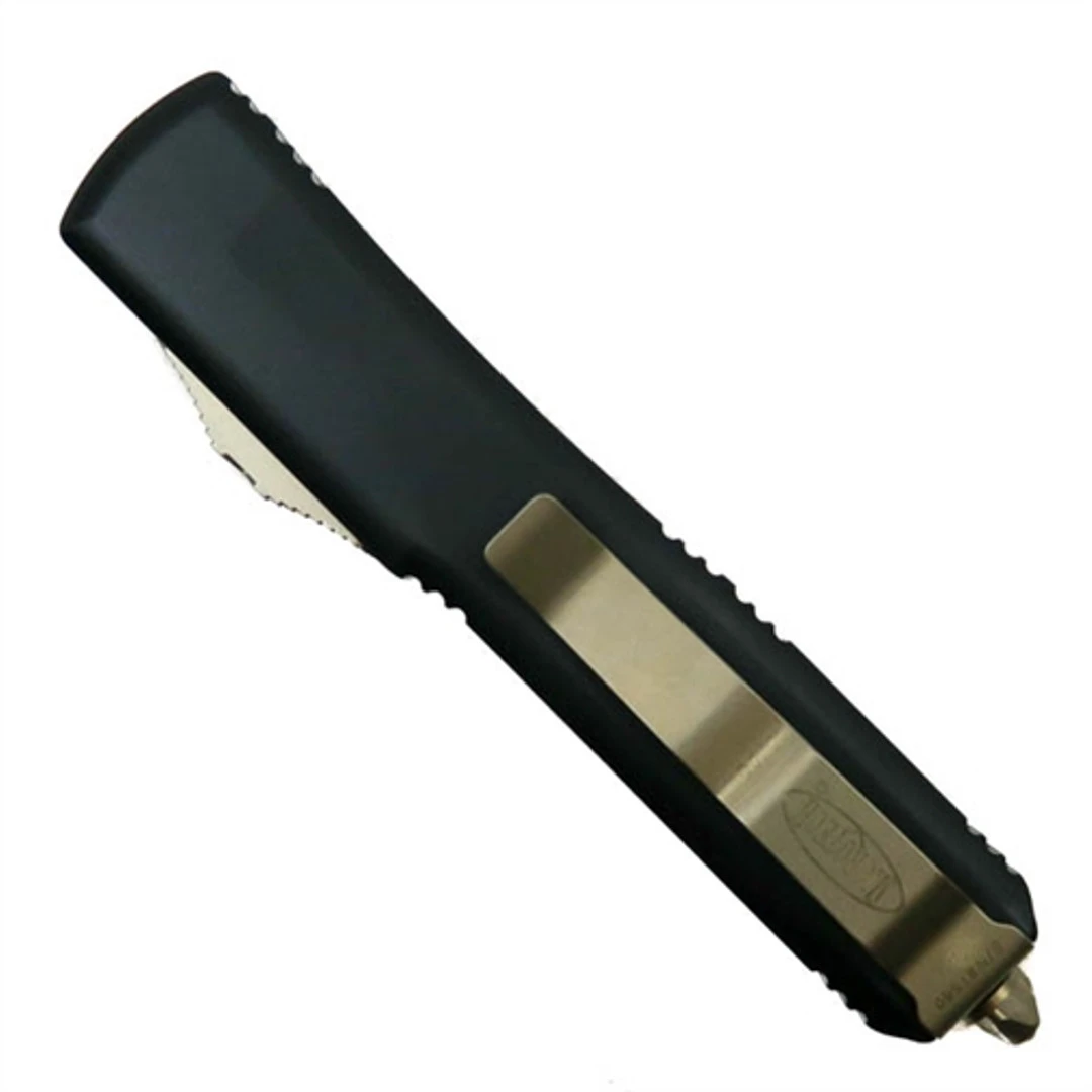 Microtech Contoured Ultratech OTF Auto Knife, Bronzed Dagger Blade - Image 2