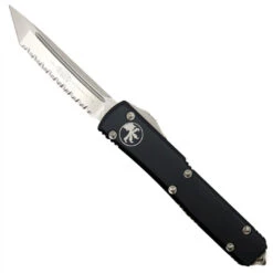 Microtech 123-12 Contoured Ultratech T/E OTF Auto Knife, Full Serrated Stonewash Blade