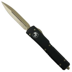 Microtech Black UTX-70 OTF Auto Knife, Bronze Dagger Blade