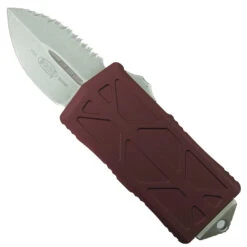 Microtech Merlot Exocet OTF Auto Knife, Fully Serrated Dagger Blade