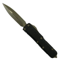 Microtech Signature Series UTX-85 OTF II Auto Knife, Apocalyptic Bronze Dagger Blade