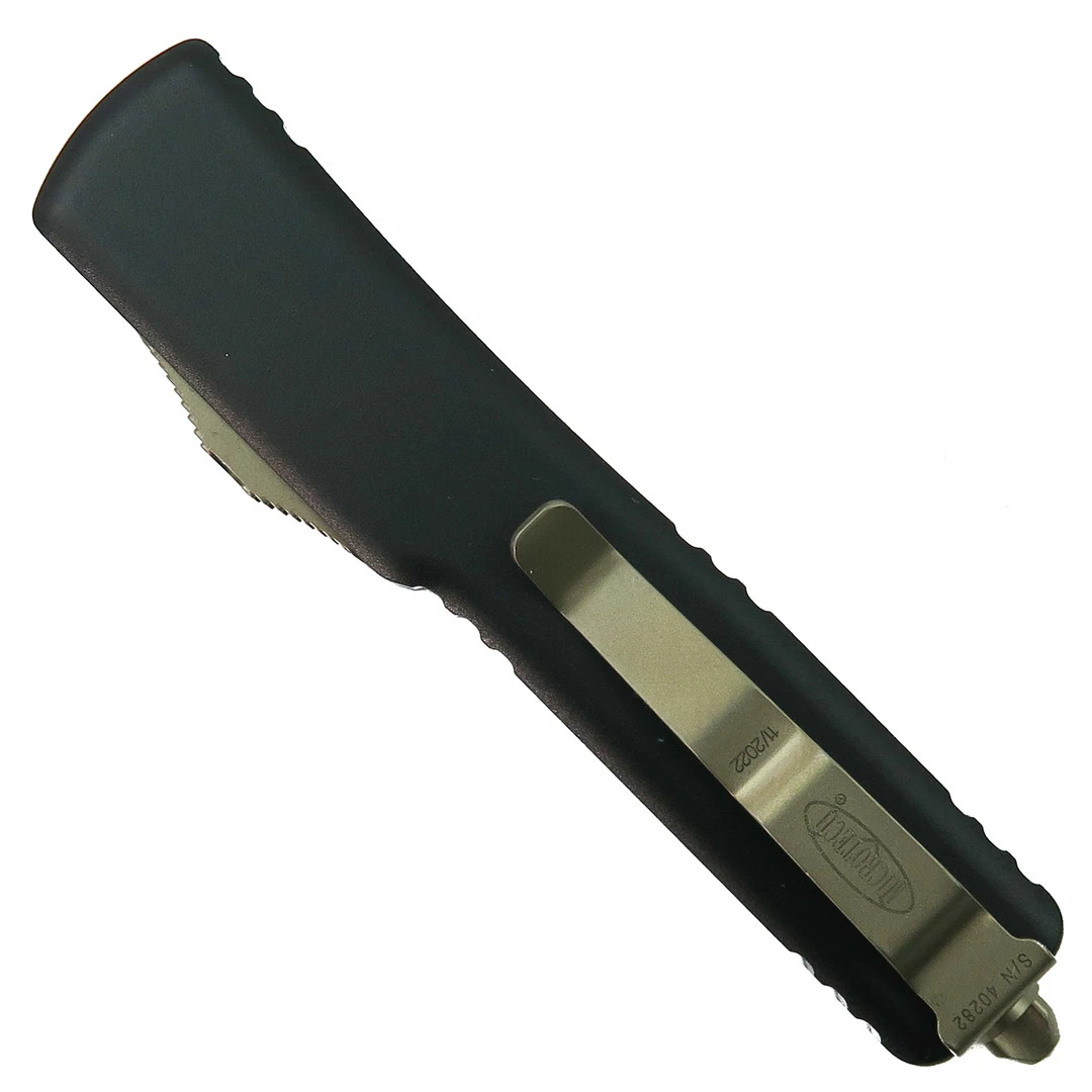 Microtech UTX-70 Spartan OTF Auto Knife, Bronzed Double Tanto Blade - Image 2