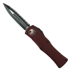Microtech Merlot Hera OTF Knife, Black Serrated Dagger Blade