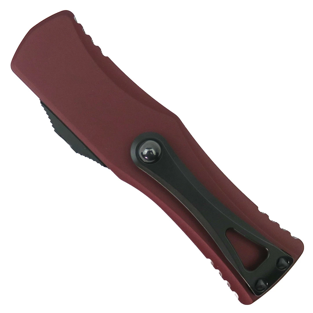 Microtech Merlot Hera OTF Knife, Black Serrated Dagger Blade - Image 2