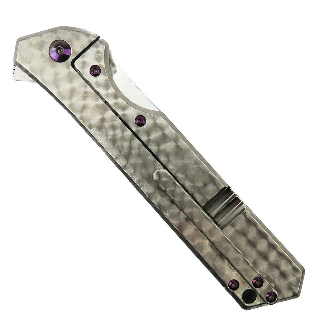 Olamic Cutlery Titanium Jeweled Rainmaker Flipper Knife, High Polished Dagger Blade - Image 2