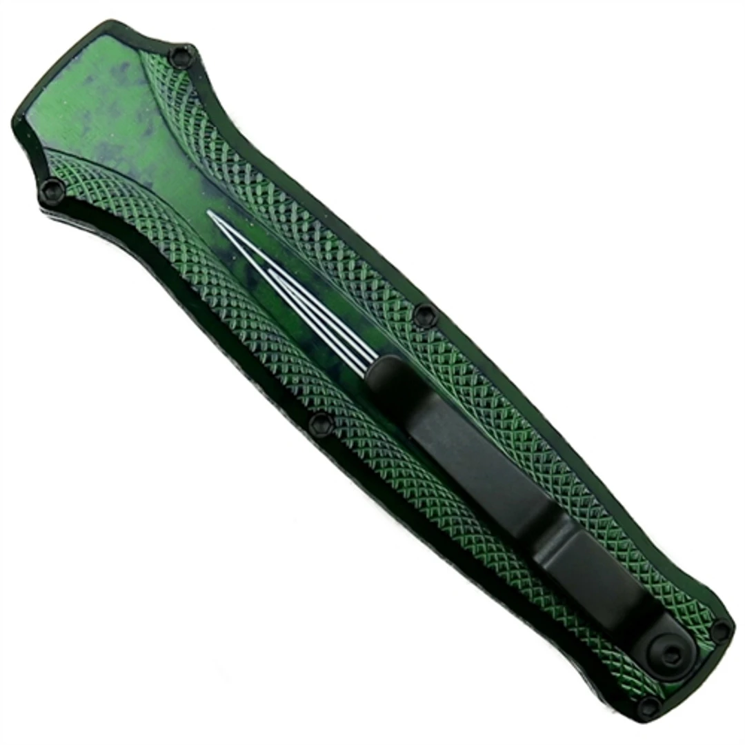 Piranha P-19GT Green Rated-R OTF Auto Knife, 154CM Black Blade - Image 2