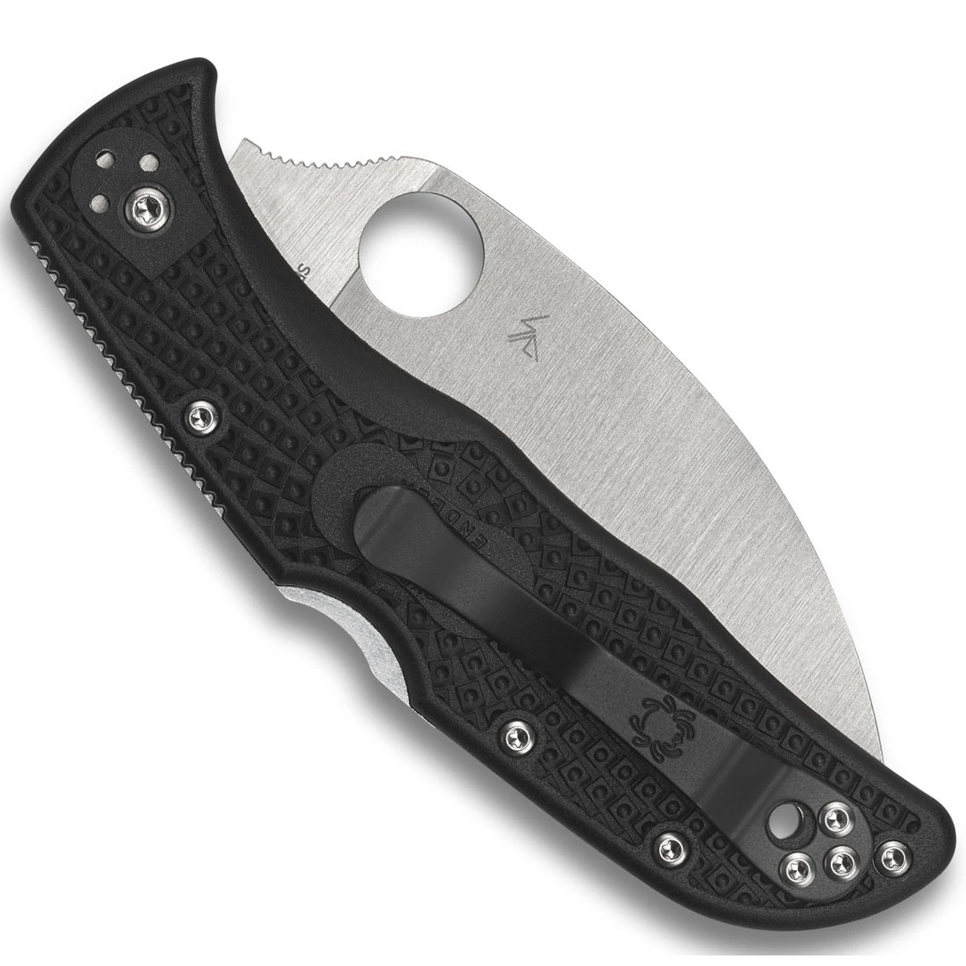 Spyderco Endela Lightweight Folder Knife, Satin Serrated Wharncliffe - Image 2