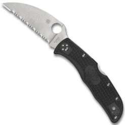 Spyderco Endela Lightweight Folder Knife, Satin Serrated Wharncliffe