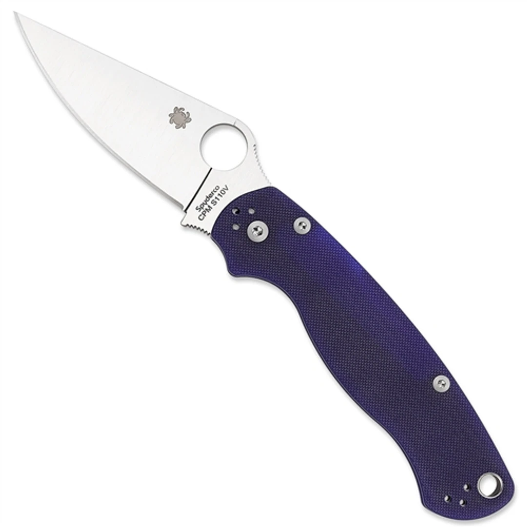 Spyderco C81GPDBL2 Dark Blue Paramilitary 2 Folder Knife, CPM-S110V Satin Blade