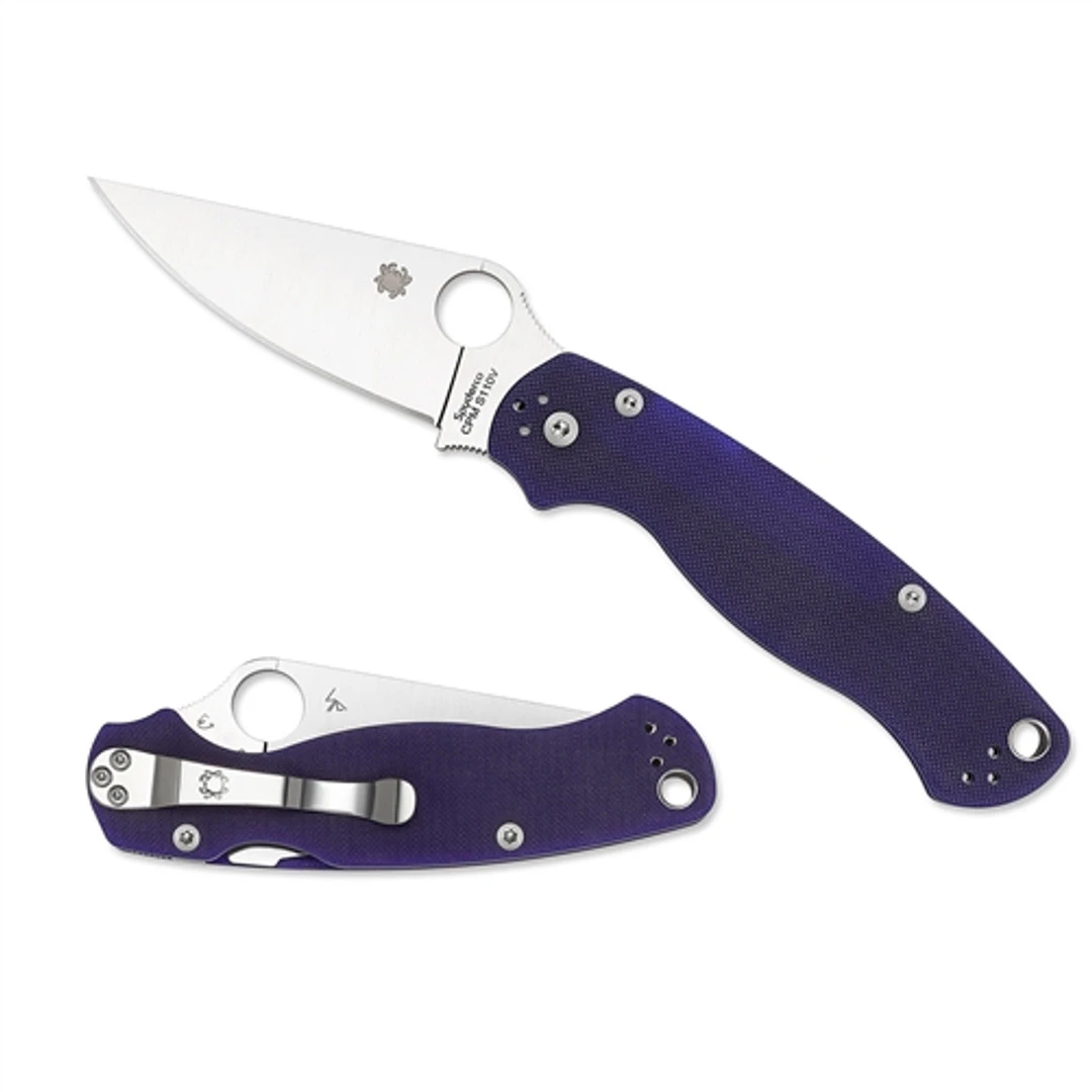 Spyderco C81GPDBL2 Dark Blue Paramilitary 2 Folder Knife, CPM-S110V Satin Blade - Image 2
