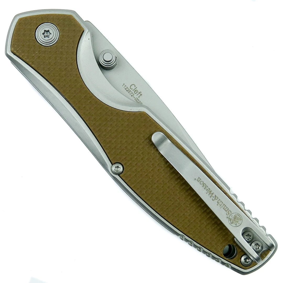 Smith & Wesson Cleft Assist Knife, Satin Clip Point Blade - Image 2