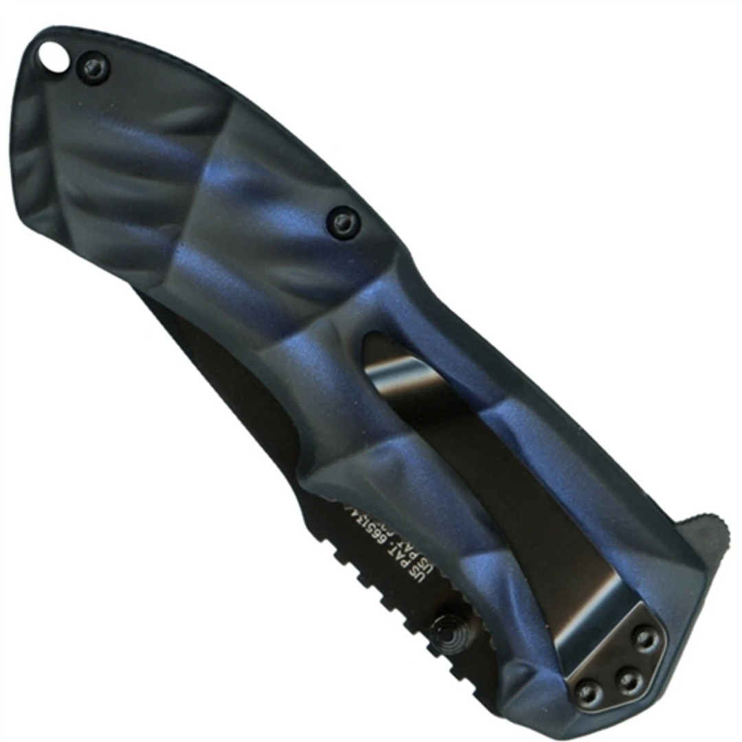 Smith & Wesson Black Ops Spring Assist Knife, Blue Handle, Tanto Black Part Ser Blade, BLOP3TBLS - Image 2