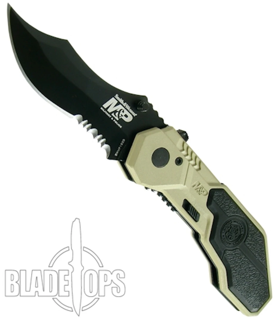 Smith & Wesson Military & Police MAGIC Assist Combo Drop Point, Desert Handle, SWMP1BSD - Image 3