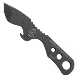 TOPS Knives TOPS Bartender Defender Fixed Blade Neck Knife, Black Blade