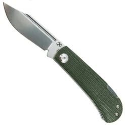 Kansept Knives Swan Wedge Green Micarta Lockback Knife, Stonewash Finish