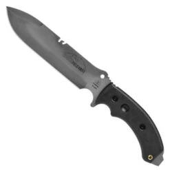 TOPS Knives TOPS Black Canvas Tahoma Field Knife Dagger Fixed Blade, Black River Wash Blade