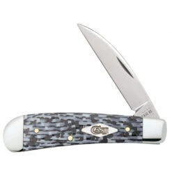 Case Bose White And Black Weave Sway Back Folder Knife