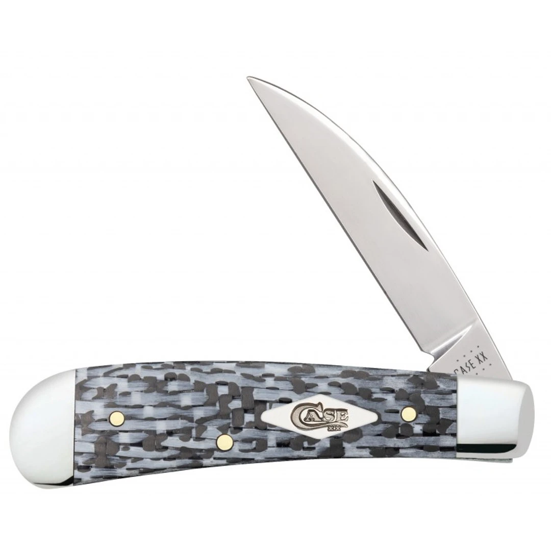 Case Bose White And Black Weave Sway Back Folder Knife